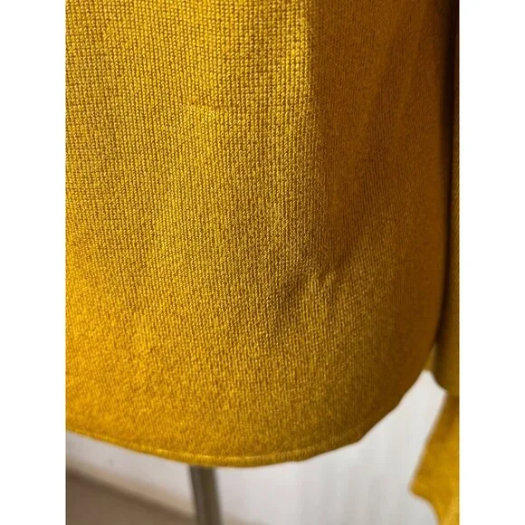 Sally Lapointe Sweater Women 8 Gold Metallic‎ Lightweight Knit Wrap Neck Luxury - Picture 10 of 11